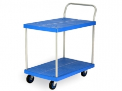 Kleine geruisloze trolley met twee planken